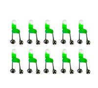 10Pcs Fishing Rod Bells Rings Double Alarm Rod Bites For Night LED Light Fishing Alert