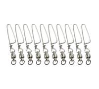 10pcs Fishing Snap Swivels 3# Metal Fast Release Connector for Lures | Flexible Rotation Design, Lightweight Tackle for River Fishing, Silver Finish for Sinkers and Recreational Anglers
