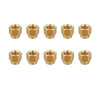 10Pcs Flares Pipe Fitting Adapter Brass Flares Nut Set for Air Conditioning & Copper Pipe Extension Butt Enduring Female Thread Fitting
