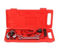 10Pcs Flaring Tool Kit, Double and Single Flaring Tool Set with 7 Dies and Tube Cutter, Heat Treated Steel Brake Line Flaring Tools for Copper Brass Pipes with Storage Case