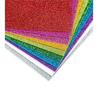10pcs Flash Thick Sponge Paper Self-Adhesive EVA Foam Glitter Color Papers DIY Kids Scrapbooking Craft Party Decor Paper Sticker for Kids(Mixing Colors 1)