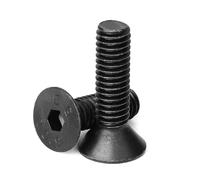 10Pcs Flat Allen Bolt Standard Black Alloy Steel Hexagon Socket Countersunk Head Screw, 10pcs, 2-56x1/4"