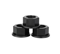 10pcs Flat Bottom PA66 Hex Plastic Nylon Electricity Insulation Hexagonal Hex Head Flange Nut(Black,M10)