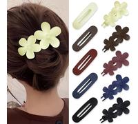 10Pcs Flat Hair Clips, Matte Flower Claw Clips, Non-slip Hair Clips for Thin Thick Hair, French Hair Barrettes Strong Hold Clips, Hair Clamps Accessories for Women, Girl