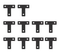 10Pcs Flat T Corner Bracket 40mm x 40mm Stainless Steel Joining Brace Brackets Mending Plates for Wood Shelf Cabinet Table Chair (Black)