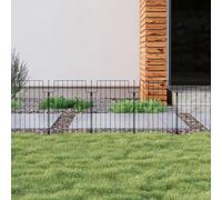 10pcs Flat Top Metal Garden Fence Panels No Dig Fencing Border for Yard and Garden (W)32cm x (H)42cm