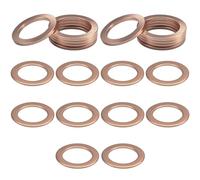 10Pcs Flat Washer,Copper Washer Sealing Ring 14mm ID x 18mm OD x 1.5mm Thick,Sump Plug Washers for Screws Bolt,Crush Washer Gasket for automotive,Electrical Appliances,Precision Instruments,Marine