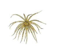 10pcs Floating Sea Urchin Soft Bait, TPE Fishing Lure, High Buoyancy Worm with Laser Reflective Sequins for Freshwater Perch Catfish and Saltwater Fishing (Golden)