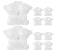 10pcs Floral Bear Foam Shape Flower molds DIY Foam Bear Animal Foam Animal Shape Foam Bear Hand molds DIY Craft Modeling Foam DIY Floral White Rose Puzzle
