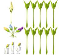 10Pcs Flower Napkin Ring Set, Tulip Stem Design Origami Style Napkin Holders, Elegant Table Decorations for Weddings and Banquets,Suitable for restaurants and home entertaining