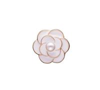 10PCS Flower Shaped Oil Dripping Process, Pearl Inlaid Buttons, Hand Sewn Button Workers, DIY Decorative Accessories(White,18MM)