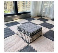 10pcs Fluffy Area Rugs Puzzle Pieces Carpet Plush Bedroom Carpet Shop Square Foam Floor Mat Tiles Plush Easy To Clean Soft Fuzzy Climbing Activity Mat(Light brown+gray,32pcs)