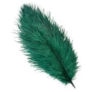 10pcs Fluffy Ostrich Feather for Craft DIY Needlework Natural Feathers Making Dream Catcher Wedding Plumes Decoration 15-30cm-Dark green-15-20cm 6-8inch