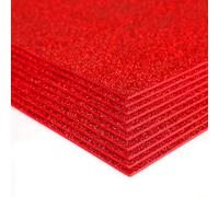 10PCS Foam Sheets Crafts,Glitter Crafts Cardstock Paper,Glitter EVA Foam Sheets Red,A4 Glitter Paper for Crafts