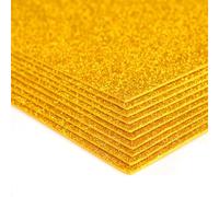 10PCS Foam Sheets Crafts,Glitter Crafts Cardstock Paper,Glitter EVA Foam Sheets Yellow,A4 Glitter Paper for Crafts