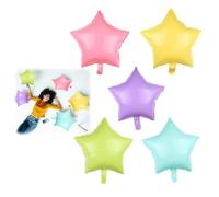 10PCS Foil Balloons, 18-Inch Pastel Rainbow Star Balloon for Birthday Party Decorations, Non-Toxic Aluminum Foil Balloons for Air/Helium Inflation