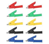 10pcs Folders Safety Test Clips, P2002 20A 5 Colors 4mm Banana Jack Safety Test Clip for Multimeter 380V