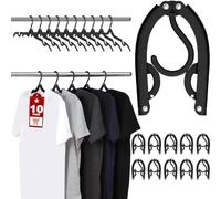 10Pcs Folding Clothes Hangers, Travel Hangers, Foldable Portable Non-Slip Plastic Clothes Coats Hanger Home Hotel Camping Holiday Travel Accessories, Black