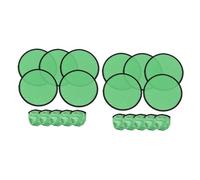 10pcs Folding Hand Fans Round Summer Portable Fans for Outdoor Activities Wedding DIY 9.84 inch- Green