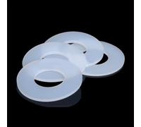 10pcs Food-Grade Silicone Gaskets - Durable White Washers for Appliances, Thickness 1-3mm, ID 2mm-12mm(5mm x 25mm x 2mm)