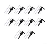 10pcs Food Safe Squeezing Nozzle Pump Head for Press-Type Bottle Dispensers with Adjustable Catheter Length Feature (black)