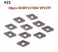 10pcs for CNC Carbide Inserts Turning Tools for Lathe Machining, 40 Types Indexable Cutter with Box, Compatible with Steel Cast Iron Aluminum(DCMT11T304 VP15TF)