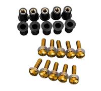 10PCS For M5 Motorcycle Windscreen Windshield For Bolt Screws Nut Fastener For YZF For R1 R6 For R7 For 600R For 750R For 1000R with Washers(Gold)