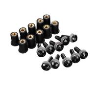 10PCS For M5 Motorcycle Windscreen Windshield For Bolt Screws Nut Fastener For YZF For R1 R6 For R7 For 600R For 750R For 1000R with Washers(Black)