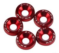10PCS for m6 License Engineered Reliable for Motorcycle Fender | Mounting Bolts Iron and Aluminum Gasket Screw Kit in Purple, Green, Silver, Gold, Black, Red,(red)