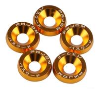 10PCS for m6 License Engineered Reliable for Motorcycle Fender | Mounting Bolts Iron and Aluminum Gasket Screw Kit in Purple, Green, Silver, Gold, Black, Red,(gold)