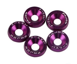 10PCS for m6 License Engineered Reliable for Motorcycle Fender | Mounting Bolts Iron and Aluminum Gasket Screw Kit in Purple, Green, Silver, Gold, Black, Red,(Purple)