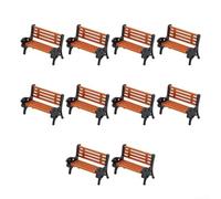 10pcs for mini Park Benches HO Scale Orange Seat Black Arms 10pcs(1:75)