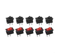 10PCS For Mini Rocker Switch SPST 2 Pin ON OFF for Low Profile Panel Mounting in Marine Automotive and DIY Electrical Projects