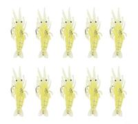 10pcs for mini Shrimp Baits Soft Silicone Lures with Jig Hooks - Lifelike Wiggling Tail for Fish - Slow Sinking Artificial Bait - 3cm 1.55g Tackle Kit(A)