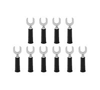 10pcs Fork Spade Banana Plug Wire Connectors, Brass PVC, 4mm Hole, 8mm U Type, Green - Strong Conductivity, Stable Electrical Connection for Industrial and Automotive Use (Black)