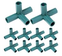 10PCS Frame Connectors Canes Connectors Plant Stakes Gardening Framework Building, 11mm Plastic 3 Way Corner