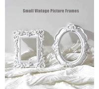 10Pcs Frames -White Small Vintage Flower Oval Rectangle Baroque Frames Table Top Frame for Holiday Partys Decor