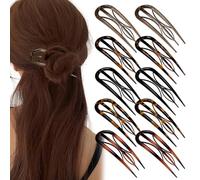 10PCS French Hair Pin, U-Shaped French Twist Hairpin, Vintage, Suitable for Thin and Thick Hair, Suitable for Female Girls, 2 PCS of Each of 5 Different Color