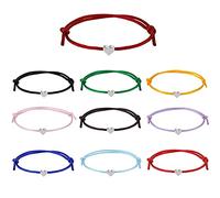 10Pcs Friendship Bracelet Heart Rope Bracelets Couple Bracelets Adjustable Handmade Rope Bracelets Simple Friendship Bracelet Set Best Friend Matching Bracelet for Women Girls