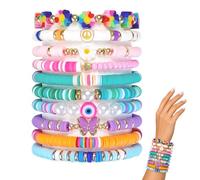 10Pcs Friendship Bracelets, Evil Eye Devil Friend Bracelet with Pearl