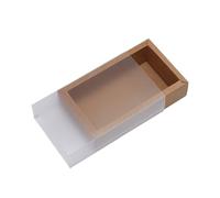 10pcs Frosted PVC Multi Size Paper Gift Box Package Wedding Party Cookies Candy Exquisite Drawer Box Supplies(Brown,15x8x4cm)
