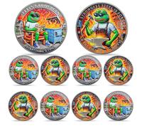 10PCS Fun Dumpster Fire Frog Challenge Coin - The Strongest Steel is Forged Dumpster Fire Coin - Emotional Support This is Fine Chip - Inspirational Funny Desk Accessories Gifts for Work Men Women