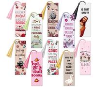 10Pcs Funny Bookmarks with Tassel for Reading Reader Gift, Spicy Naughty Flower Book Marks for Women Men, Hot Girls Saying Romance Paper Bookmark Page Makers for Adult Teacher Book Lovers Gifts