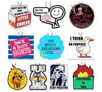 10Pcs Funny Car Air Fresheners Hanging for Women Men Weird Car Air Freshener Cute Rearview Mirror Cartoon Incense Chips Funny Car Accessories Pendant Decor for Auto Home Party Favors