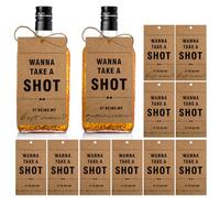 10Pcs Funny Groomsmen Proposal Cards - 4.5" x 2.5" - Jofyulmap Groomsmen Gifts & Bridesmaid Gifts for Proposal Boxes - Wanna take a shot - Humorous Wedding Party Invitations - Brown