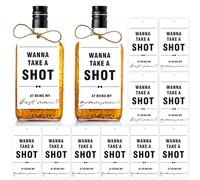 10Pcs Funny Groomsmen Proposal Cards - 4.5" x 2.5" - Jofyulmap Groomsmen Gifts & Bridesmaid Gifts for Proposal Boxes - Wanna take a shot - Humorous Wedding Party Invitations - White