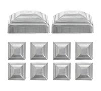10pcs Galvanized Post Caps for Fence Posts, Square Iron Cover | Fence Post Caps 3x3, Easy Install for Gate Posts, Silver Finish, Weather Resistant Metal