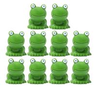 10pcs Garden Figurine Decoration Small Frogs Statue along The Road Vintage-inspired Resin Frog Shape Waterproof and Not Easy to Break Beautiful in Look Outdoor Décor
