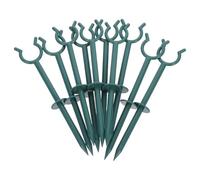 10pcs Garden Hose Guide Stake Rotating Base and Steel Tubing | Green Finish, Reinforced Footing and Plastic Parts, for Flower Beds, Mulch Beds and Lawn Watering