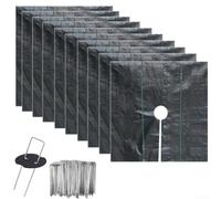 10pcs Garden Mats with Ground Pegs to Control Grass Growth and Protect Trees, for Various Garden Settings (60cm)